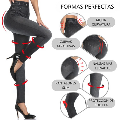 Pantalones de mujer imitación denim